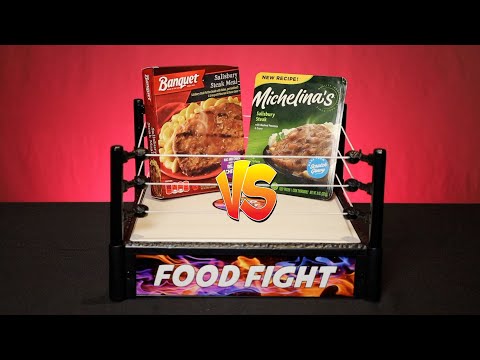 Banquet Salisbury Steak Meal vs Michelinas Salisbury Steak Meal