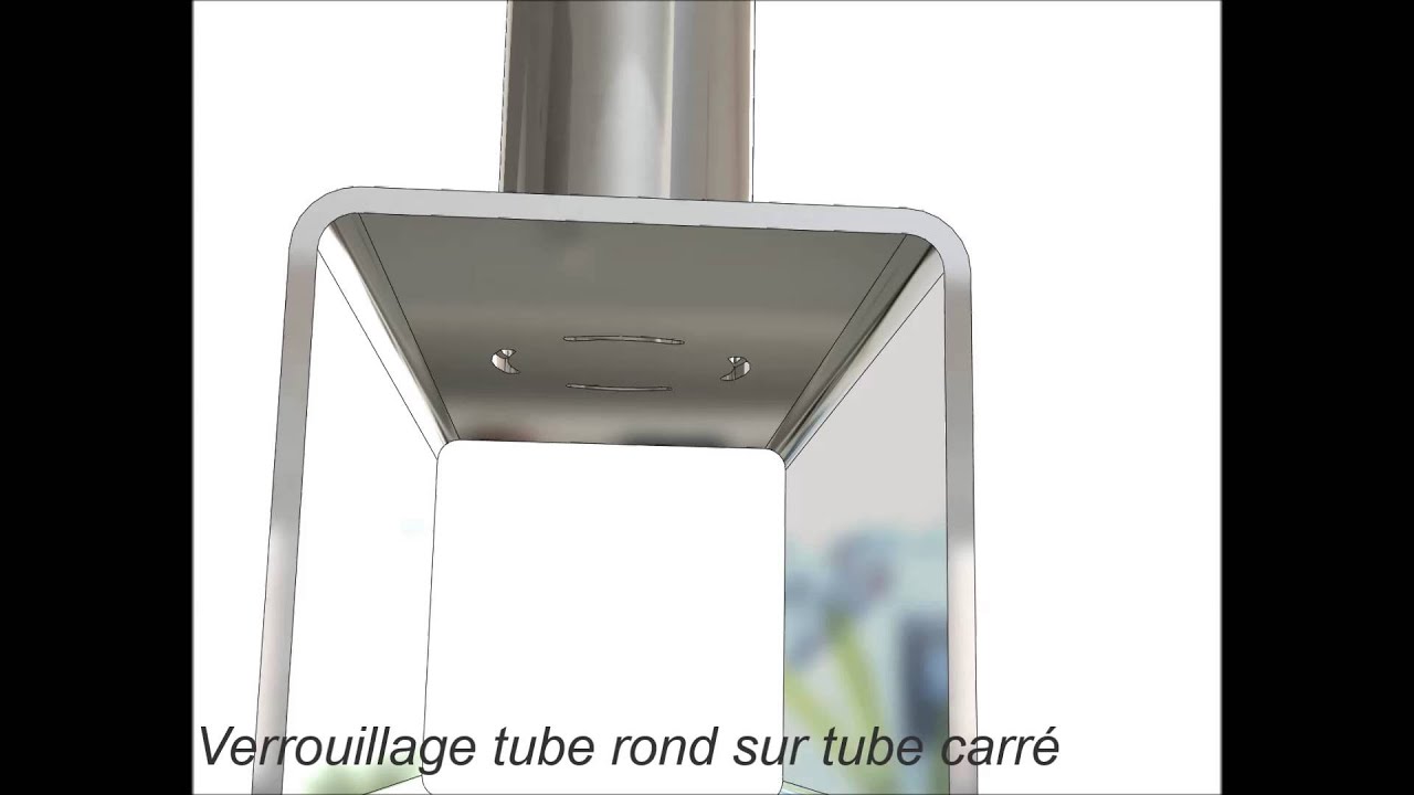 14 - Verrouillage tube rond sur tube carré