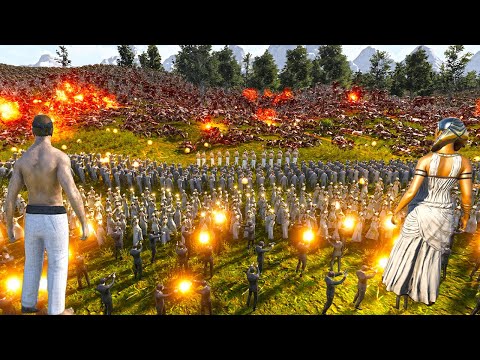 4 heroes army vs 2,00,000 trolls & 5 million ORC & Zombies !!  Ultimate Epic Battle Simulator 2