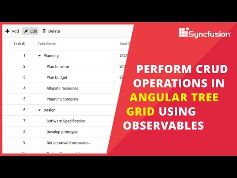 Perform CRUD Operations in Angular Tree Grid Using Observables