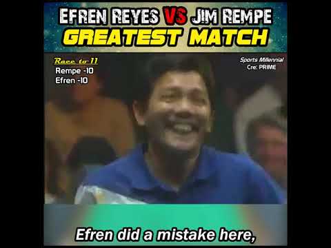 THE MOST EXCITING GAME EFREN "MAGICIAN" REYES VS JIM "KING JAMES" REMPE 2  GREATEST IN POOL HISTORY
