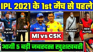 IPL 2021 - 5 Good News for MI & CSK Just Before the 1st IPL Match