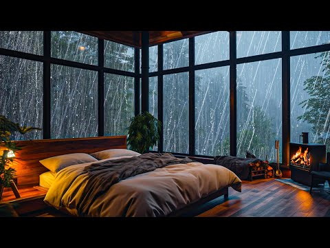 Rain Sounds for Sleeping No Ads - Heavy Rain and Intense Thunder for Deep Sleep, Energy Restoration