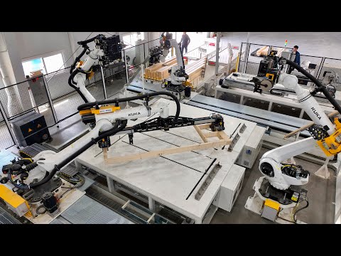 Le processus incroyable de construction d'une maison en bois par des robots