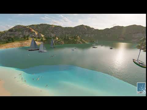 Lake with boats in Lumion