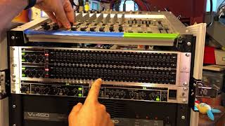 Video thumbnail for Ring out PA system with Behringer FBQ3102HD 31 band equalizer feedback detection and elimination. by Eric Bernhardt of Happy Orange