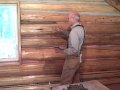 Martin cabin 6-3-09 chinking log walls 
