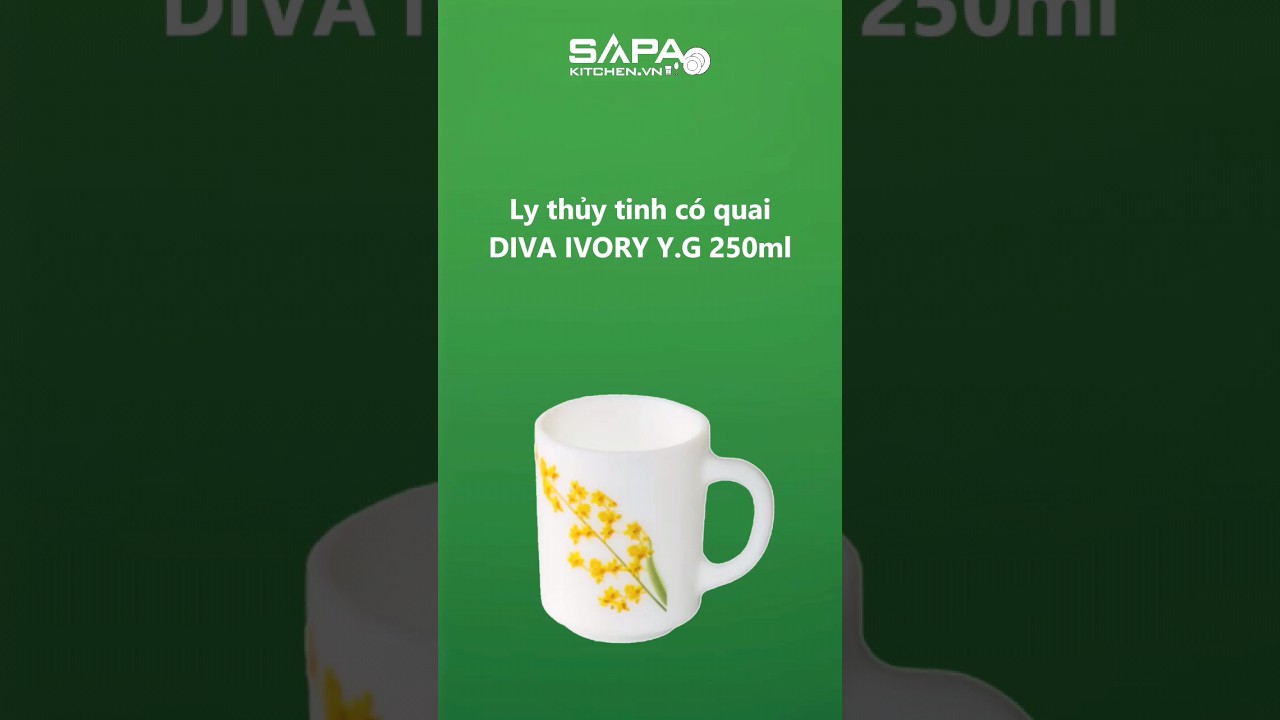 Ly thủy tinh có quai 25cl Diva Ivory Y.G