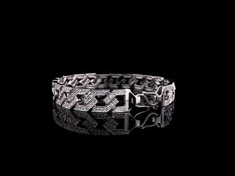 SILVER BRESELET WITH NATURAL DIAMONDS