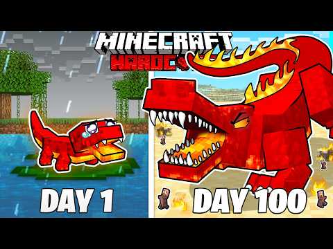 I Survived 100 Days as a LAVA CROCODILE in HARDCORE Minecraft