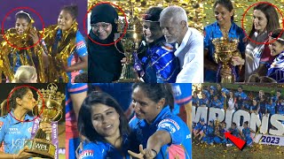 Mumbai Indians Celebrating with Winning Trophy | MI Winner of WPL Trophy 2023 | MI vs DC Final Match