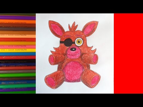 How to draw Foxy Plush, FNAF, Как нарисовать плюшевого...