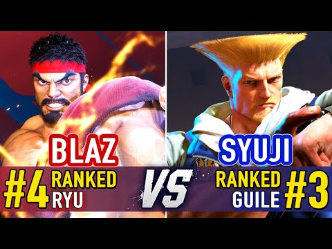 SF6 🤜 Blaz (#4 Ranked Ryu) vs Syuji (#3 Ranked Guile) 🤛 SF6 High Level Gameplay