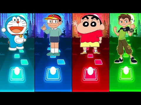 Doremon vs Kiteretsu vs Sinchan vs Ben 10- Tiles Hop EDM Rush