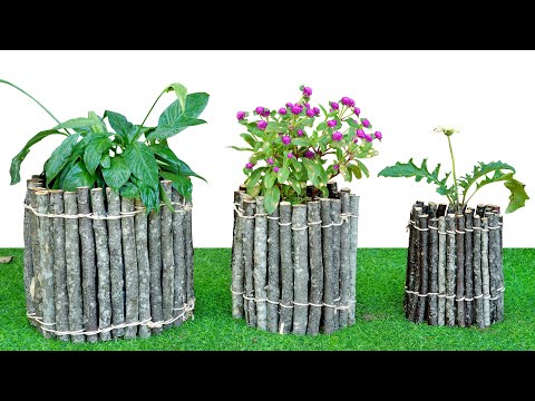 Amazing Unique and Creative Flower Pots from Plastic Bottles and Twigs