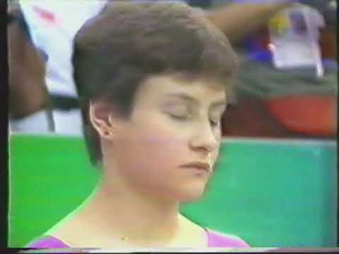 Elena Shoushounova (URS) - Moments before winning the Olympic All Around Title in 1988