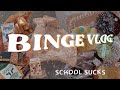 [tw ED] school started so i binged again :') | emotional eating | donuts + bread + snacks