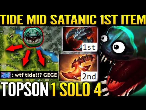 1vs4 NEW STYLE Tidehunter MID Satanic 1st! TOPSON New Meta Created Crazy RAID BOSS 7.29 Dota 2 Guide