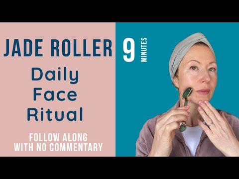 JADE ROLLER Follow Along Tutorial for the Whole Face, Boost Lymphatic Flow and Brighten the Skin