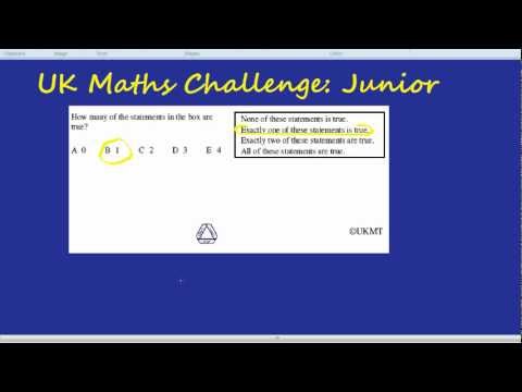UK Maths Challenge: Junior - True Statements