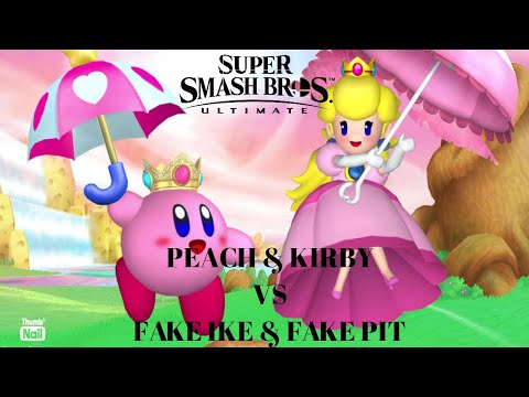 SSBU - Peach (me) & Kirby vs Fake Ike & Fake Pit