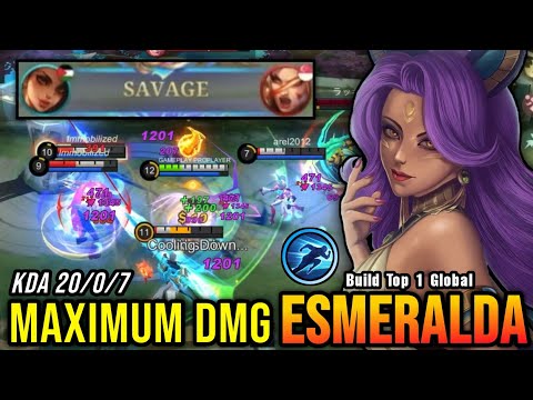 SAVAGE + 20 Kills!! Esmeralda Maximum Damage is Deadly!! - Build Top 1 Global Esmeralda ~ MLBB