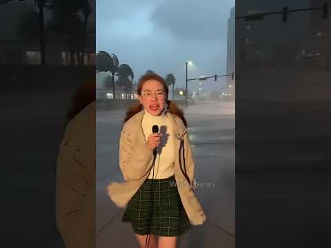 Reporter vs. Wind! Who Wins?! 🤣🌪️