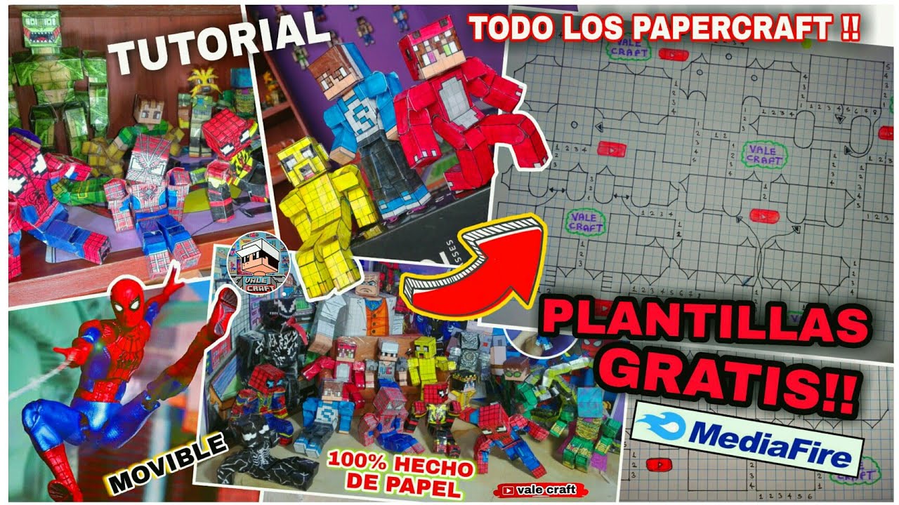 Como descargar TODAS las plantillas de las figuras de papel movible version Minecraft Papercraft