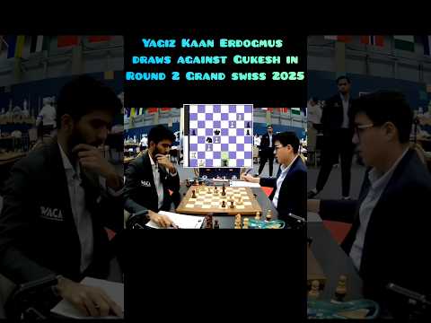 Yagiz Kaan Erdogmus draws against Gukesh in Round 2 Grand swiss 2025