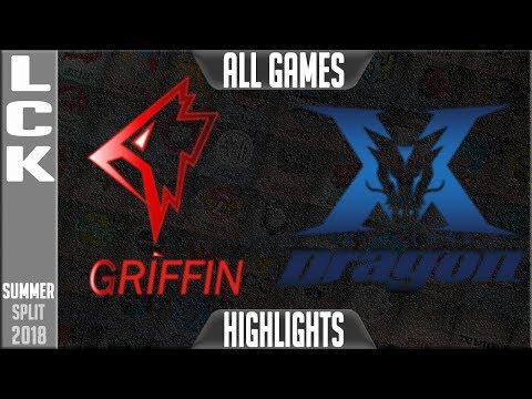 GRF vs KZ Highlights ALL GAMES | LCK Summer 2018 Week 6 Day 1 | Griffin vs King-Zone DragonX