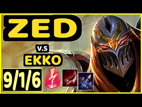 LL STYLISH (ZED) vs EKKO - 9/1/6 KDA MID GAMEPLAY - NA Ranked GRANDMASTER