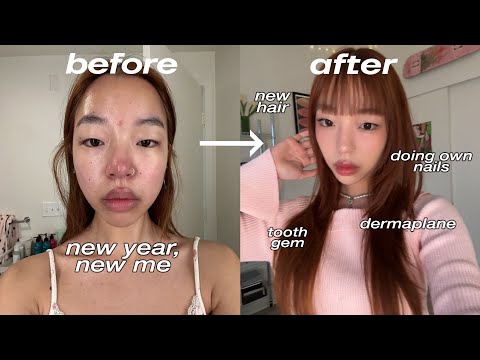 GLOW UP transformation for 2024: beauty tips, perfect hair, doing my own nails, glass skincare