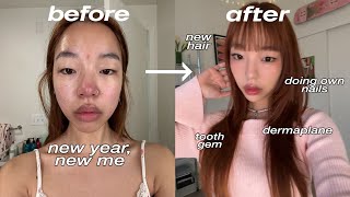 GLOW UP transformation for 2024: beauty tips, perfect hair, doing my own nails, glass skincare