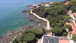 preview picture of video 'Castiglioncello - Vista da elicottero del  promontorio -  Costa degli Etruschi - Hotel Leopoldo'