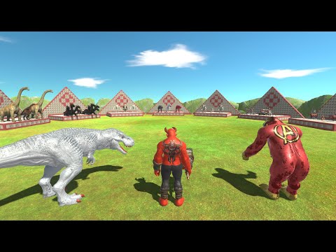 T REX + OGRE LORD + GORO  vs  2× BOSS + A MINI BOSS - Animal Revolt Battle Simulator ARBS