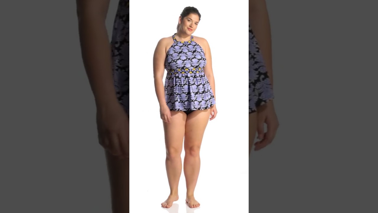 Fit4U Plus Size Woodstock Tankini Top | SwimOutlet.com