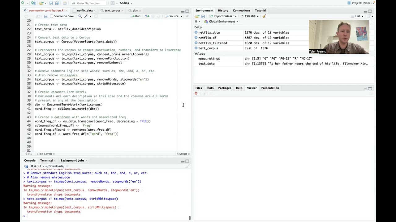 Explaining tm and wordcloud2 packages in r