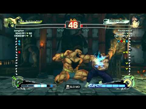 Super Street Fighter 4: Arcade Edition Zangitan (Zangief) vs Ryukichikun (Fei Long) - Ranked Match