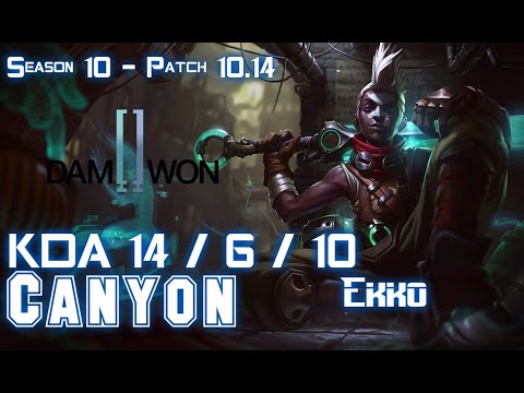 DWG Canyon EKKO vs NUNU Jungle - Patch 10.14 KR Ranked