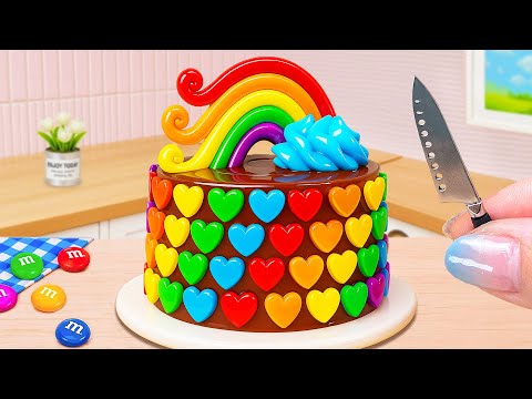 Satisfying Miniature Rainbow Heart Cake 🌈✨ Best Mini Cake Recipe Ideas 💖 Mini Wonderful