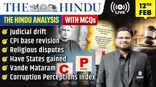 The Hindu Analysis | 12th February 2026 | The Hindu Newspaper  - Practice Questions | Prashant Sir
