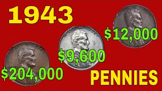Super rare 1943 pennies worth money recently sold! Valuable pennies to look for!!