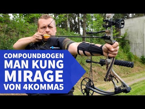 Compound Bogenschießen: der Man Kung Mirage Compoundbogen von 4komma5 auf dem Schießstand