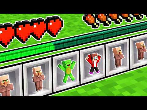 Mikey and JJ Village Hide inside Inventory in Minecraft (Maizen)