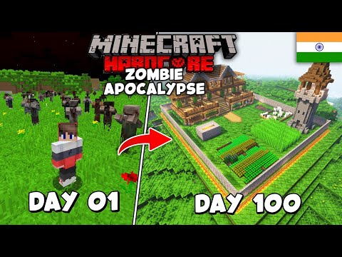 I Survived 100 Days in a Zombie Apocalypse in Minecraft Hardcore (HINDI)