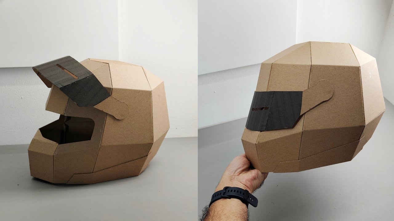 Racing helmet | F1 helmet | Formula helmet with openable visor Cardboard Template – DIY Array Pattern (Scalable PDF) – Craft No. 3287 Video Walkthrough