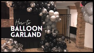 DIY Balloon Garland Tutorial: Marble and Black Balloon Arch/ Balloon Garland for Men
