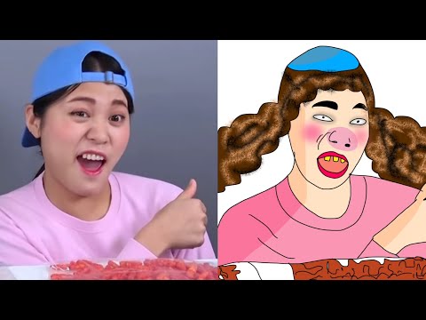 Cheetos Chicken Hot Dog Mukbang 치토스 핫도그 치킨 먹방 DONA 도나 - Part 1 || draw meme - i draw you