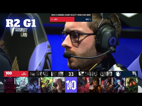 100 vs TL - Game 1 | Round 2 Playoffs S12 LCS Spring 2022 | 100 Thieves vs Team Liquid G1