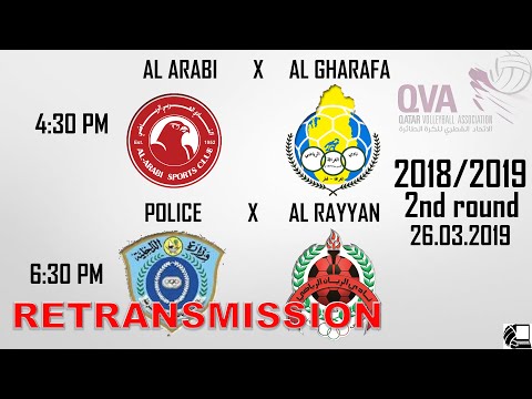 RETRANSMISSION - Al Arabi X Al Gharafa, Police X Al Rayyan - Qatar Volleyball League 2018/19